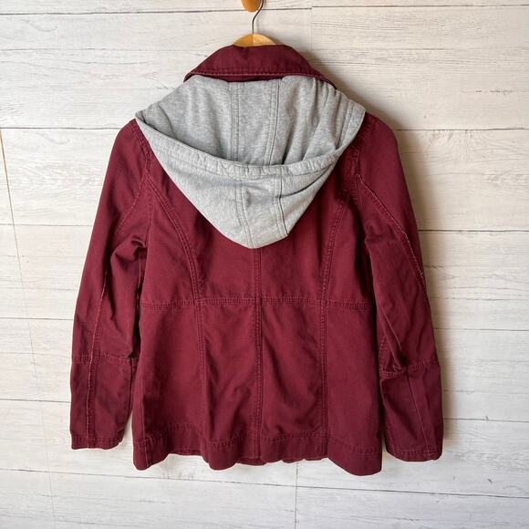 Hurley Jacket Womens Size Small Burgundy Winchester Woven Full Zip with Hood - Picture 12 of 16